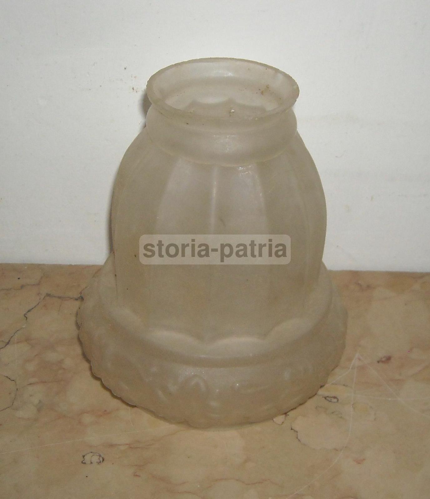 Antica Coppa Per Lampada, Decorativo Vetro Con Decoro Floreale, Utilissima, Liberty immagine 1