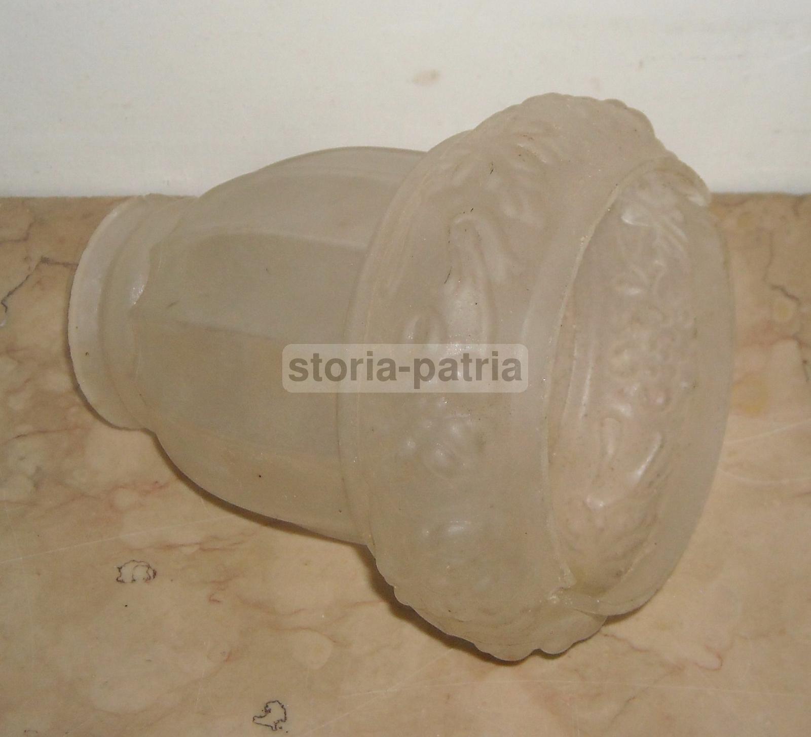 Antica Coppa Per Lampada, Decorativo Vetro Con Decoro Floreale, Utilissima, Liberty immagine 2