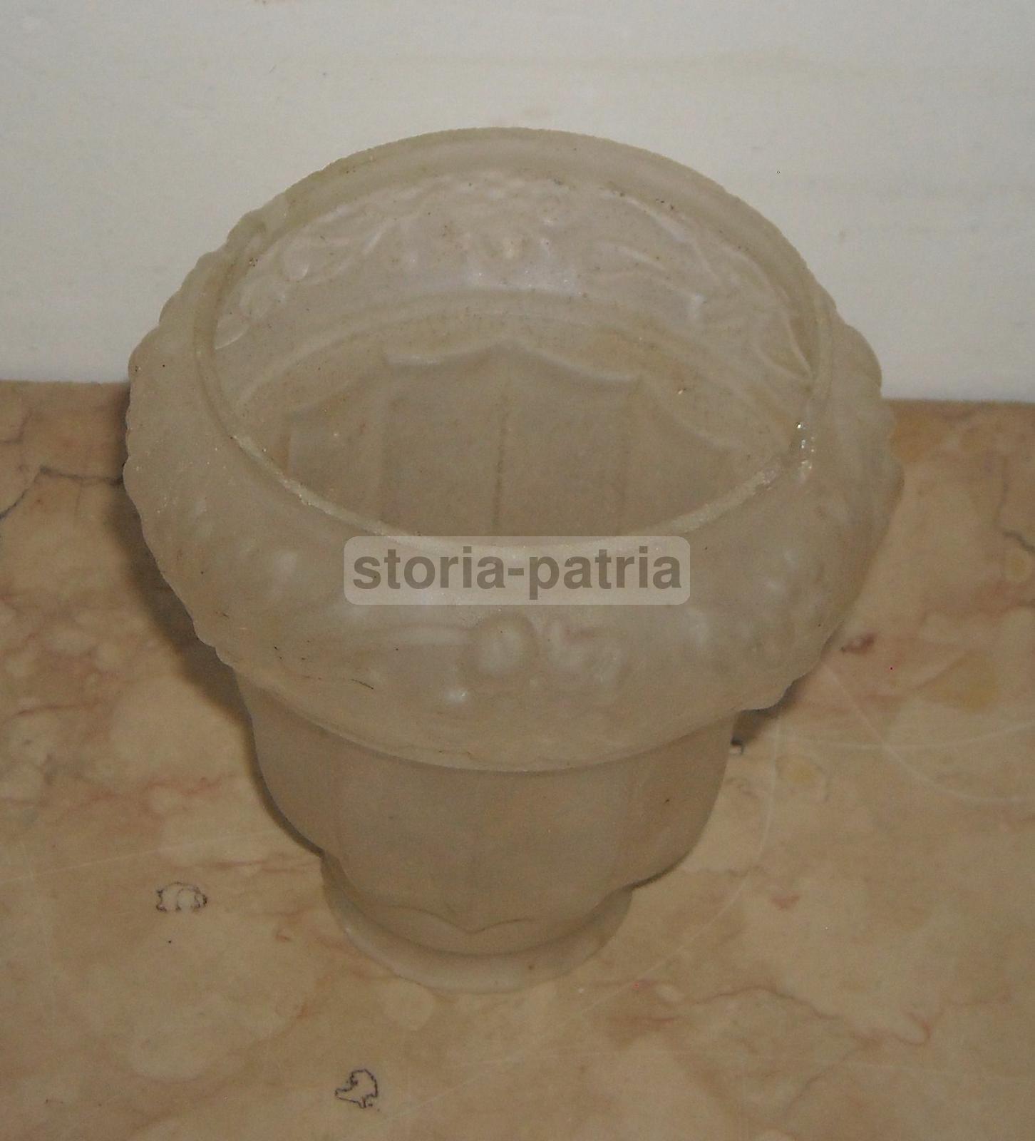 Antica Coppa Per Lampada, Decorativo Vetro Con Decoro Floreale, Utilissima, Liberty immagine 3