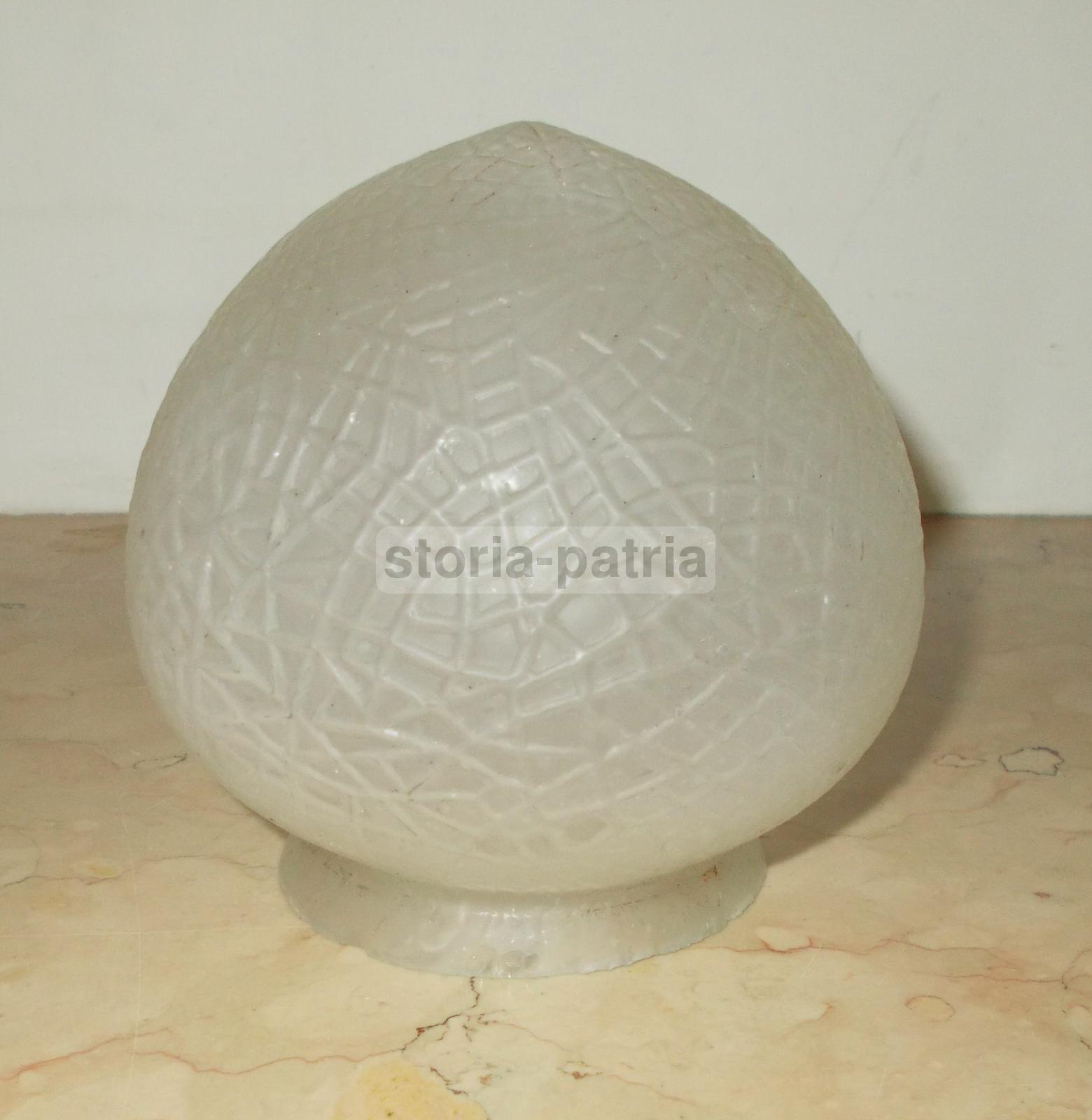 Antica Coppa Per Lampada, Vetro d'Epoca, Decorativa, Utilissima, Artistico Modellato immagine 3