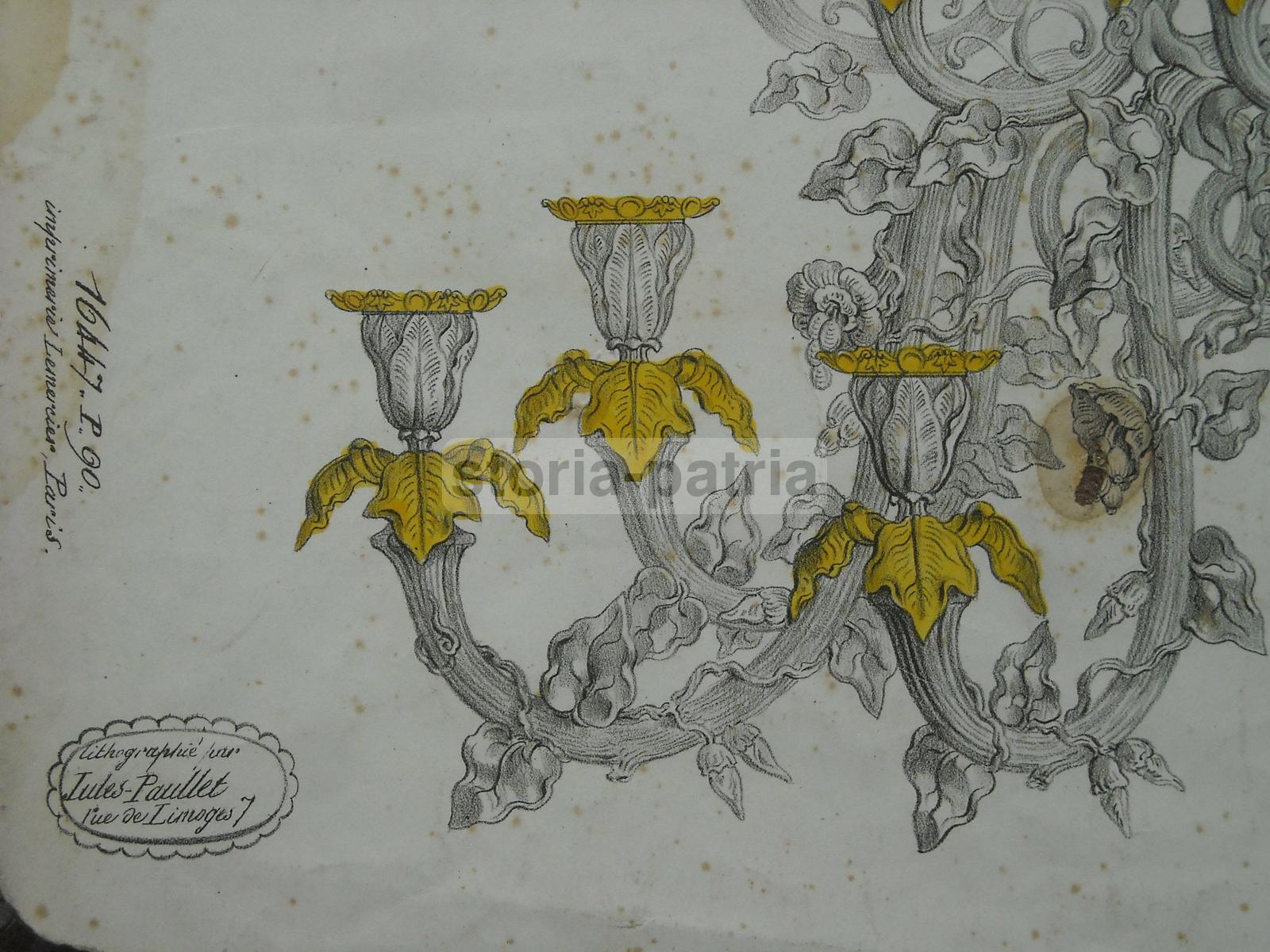 Arte, Arti Decorative, Lampade E Lampadari, Modelli, Lito Paullet, Grande Stampa, 800 immagine 2