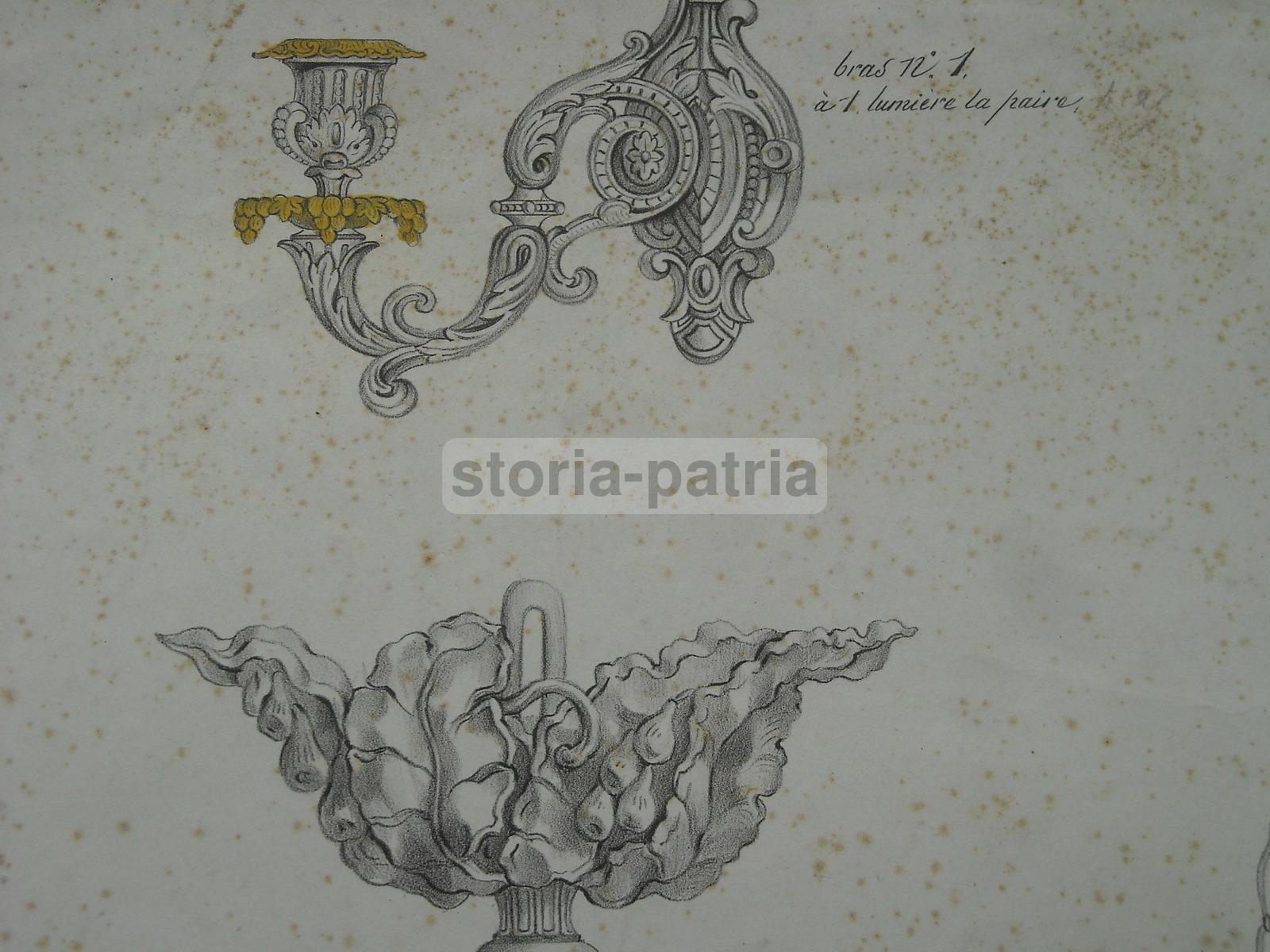 Arte, Arti Decorative, Lampade E Lampadari, Modelli, Lito Paullet, Grande Stampa, 800 immagine 6