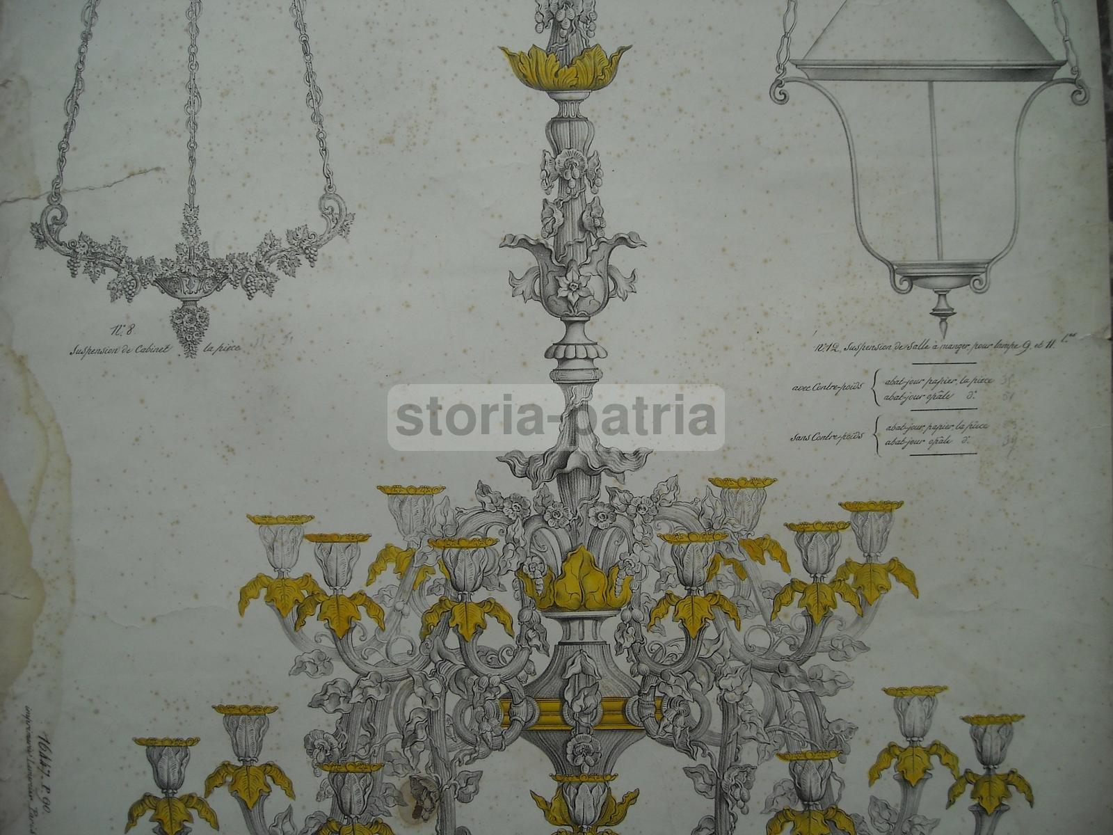 Arte, Arti Decorative, Lampade E Lampadari, Modelli, Lito Paullet, Grande Stampa, 800 immagine 8