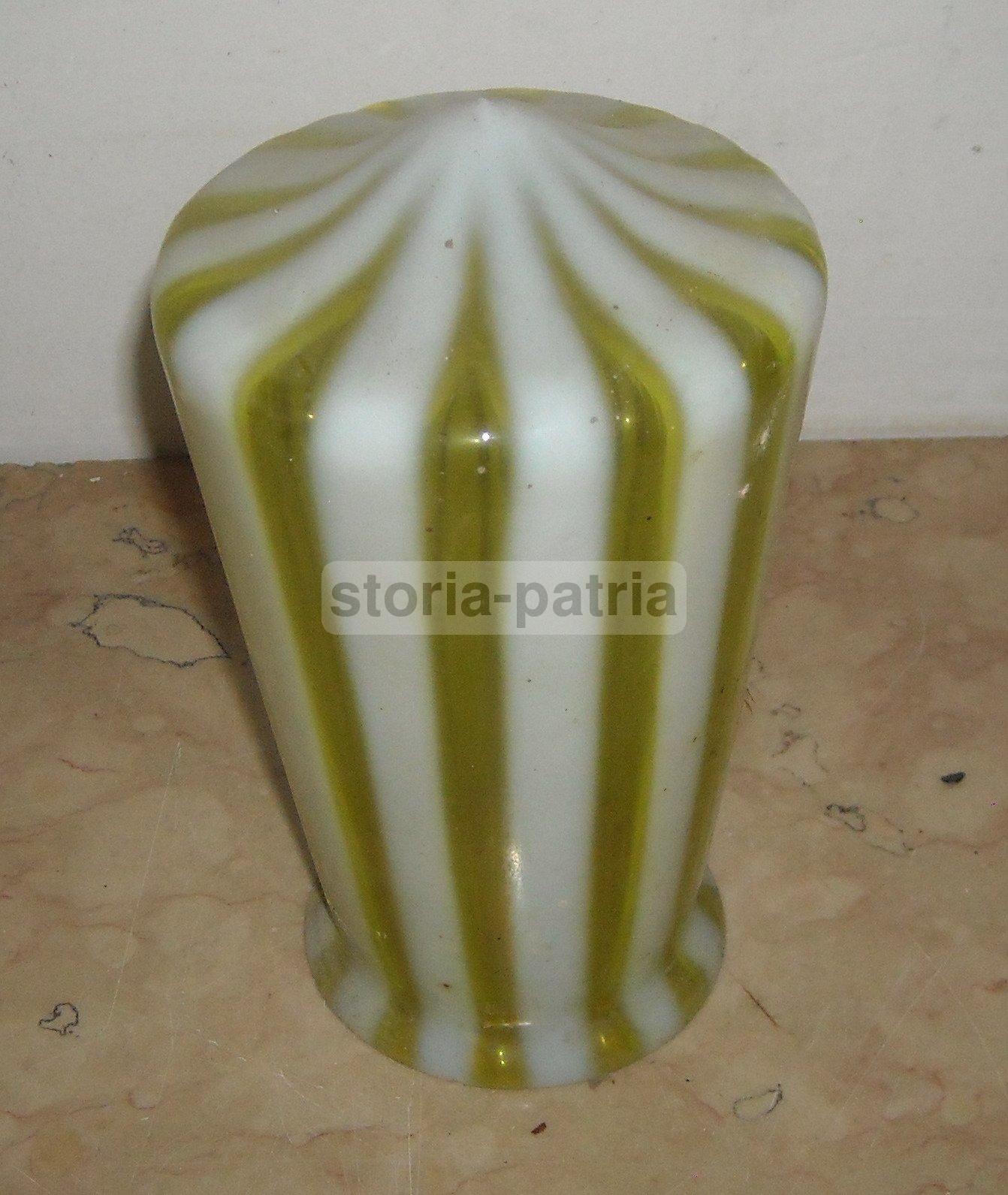 Arti Decorative Del 900, Bella Antica Lampada, Pregevole Vetro Decorato E d'Epoca immagine 6