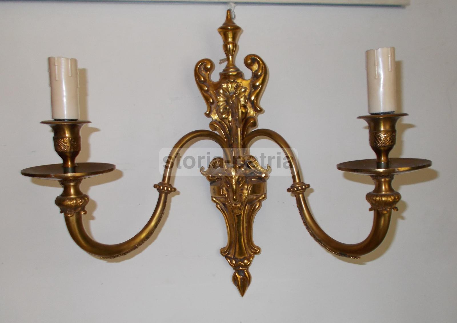 Artistica Applique, Metallo Dorato, Decorativa Lampada, Mascherone Esoterico, Utile immagine 1