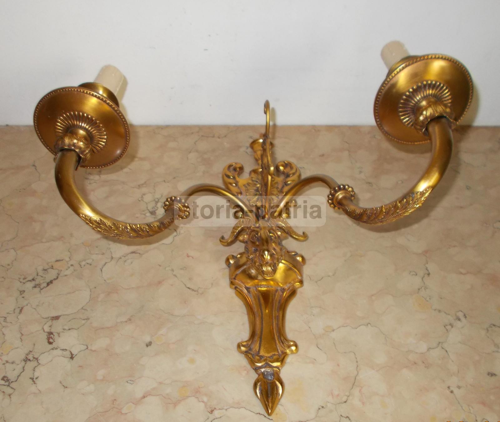 Artistica Applique, Metallo Dorato, Decorativa Lampada, Mascherone Esoterico, Utile immagine 3