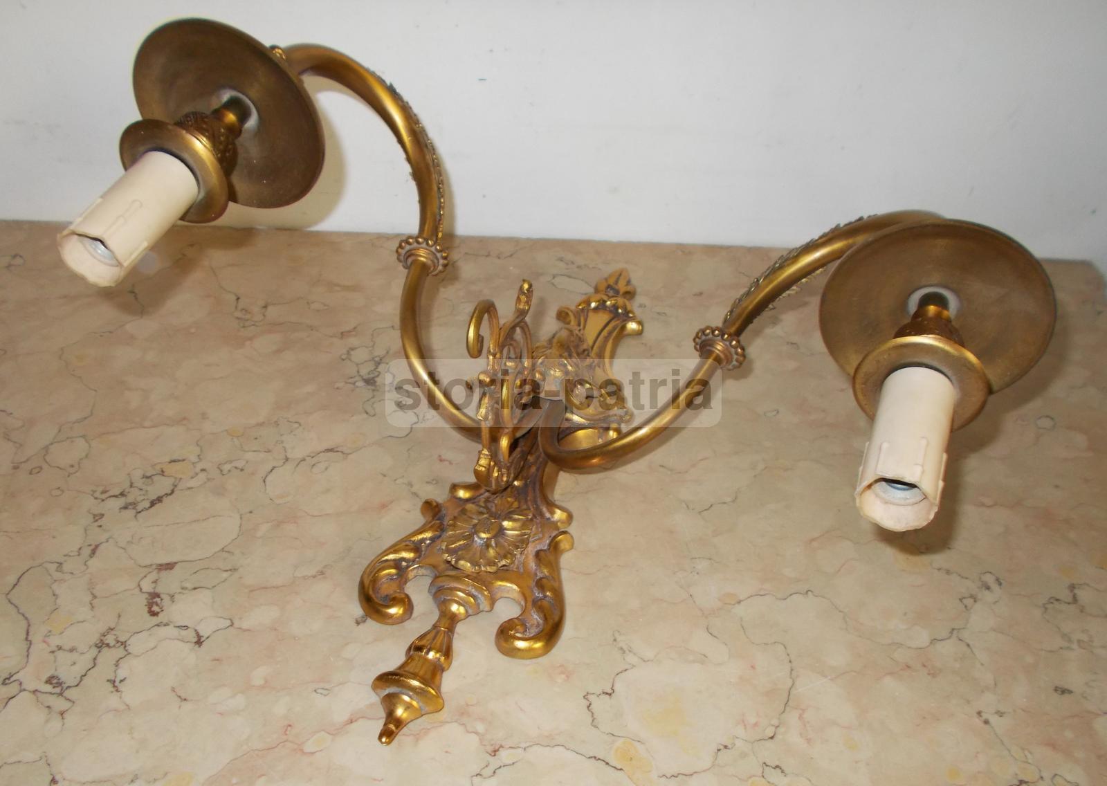 Artistica Applique, Metallo Dorato, Decorativa Lampada, Mascherone Esoterico, Utile immagine 4