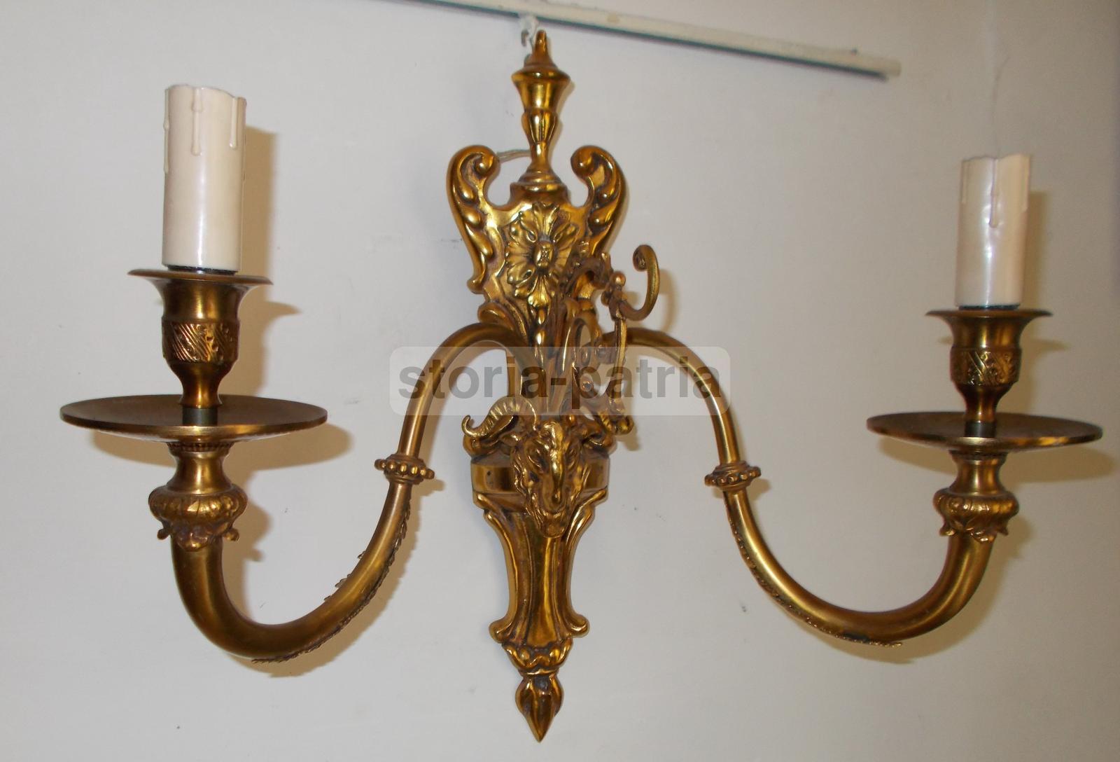 Artistica Applique, Metallo Dorato, Decorativa Lampada, Mascherone Esoterico, Utile immagine 6