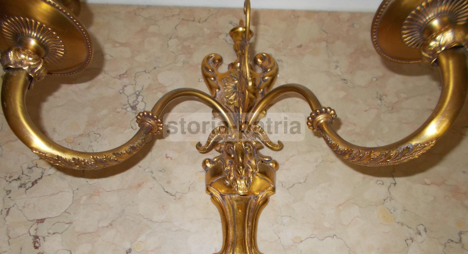 Artistica Applique, Metallo Dorato, Decorativa Lampada, Mascherone Esoterico, Utile immagine 8