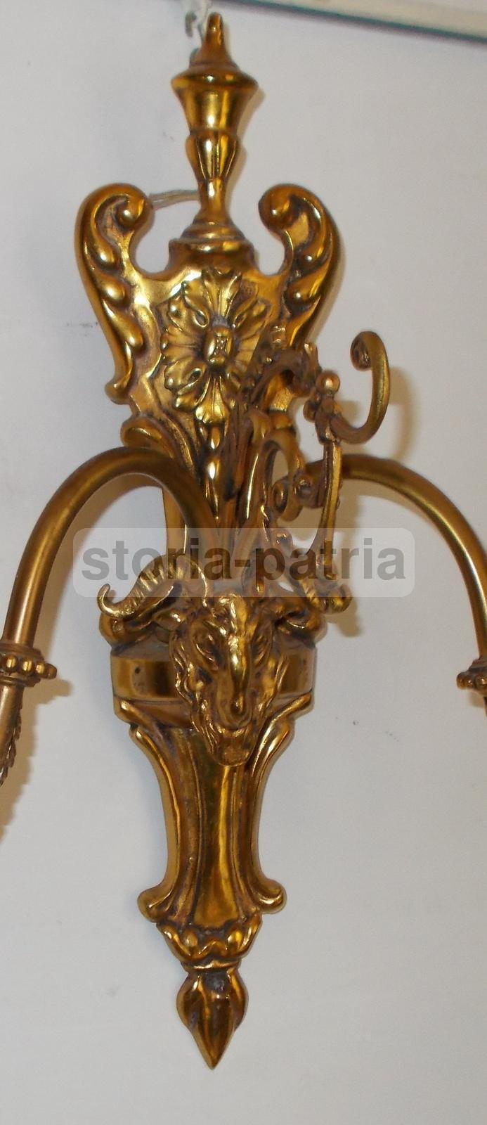 Artistica Applique, Metallo Dorato, Decorativa Lampada, Mascherone Esoterico, Utile immagine 12