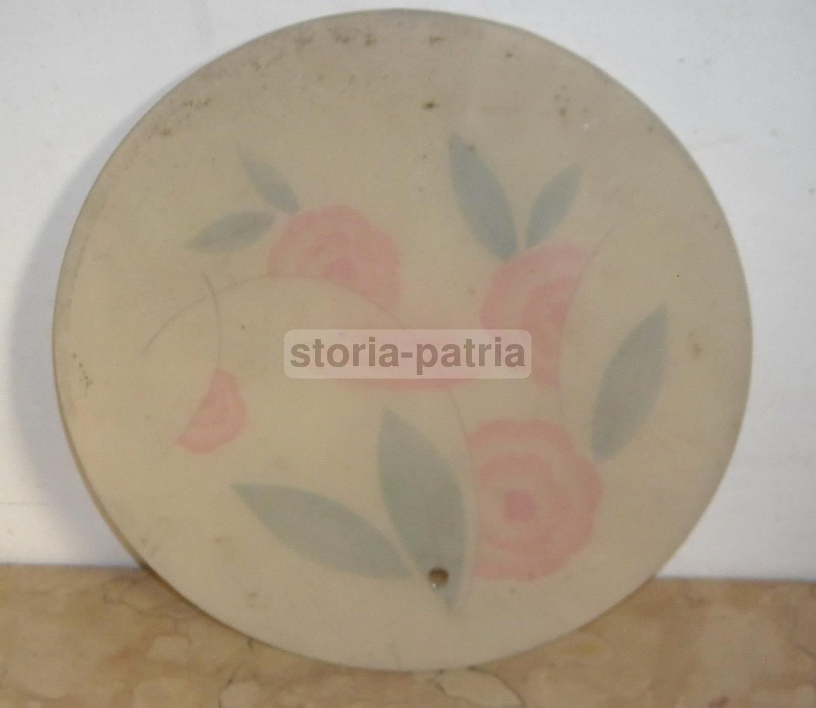 Decorativa Coppia Di Vetri Piatti Per Lampada, Bella Decorazione Floreale, Rarita immagine 2