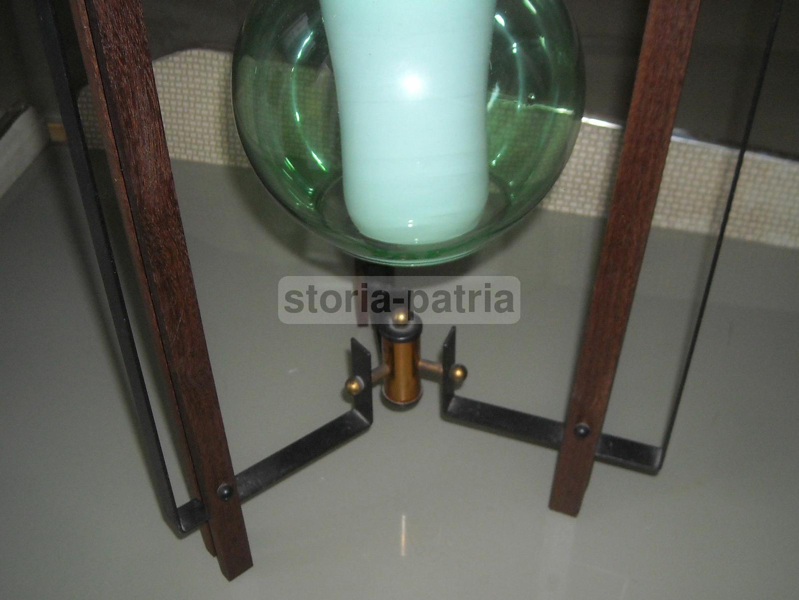 Inusuale Artistica Lampada, Modernariato, Design, Legno Vetro, Decorativo, Utilissimo immagine 2