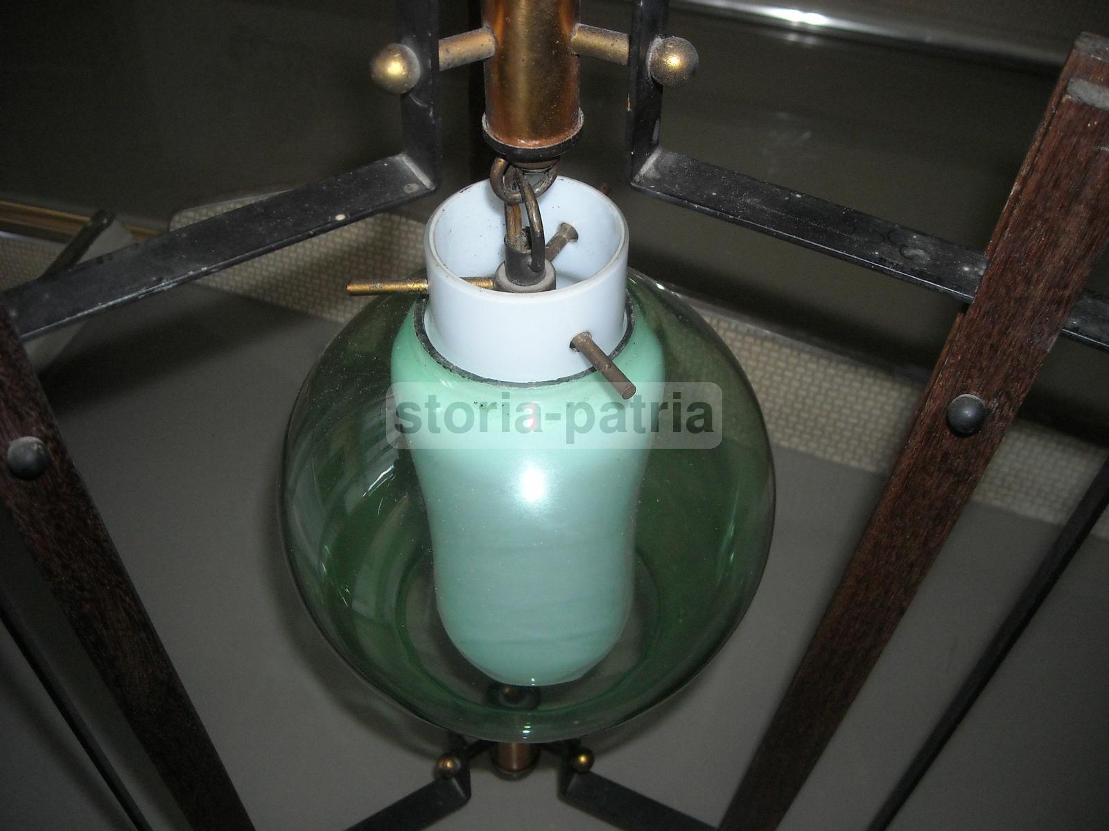 Inusuale Artistica Lampada, Modernariato, Design, Legno Vetro, Decorativo, Utilissimo immagine 3