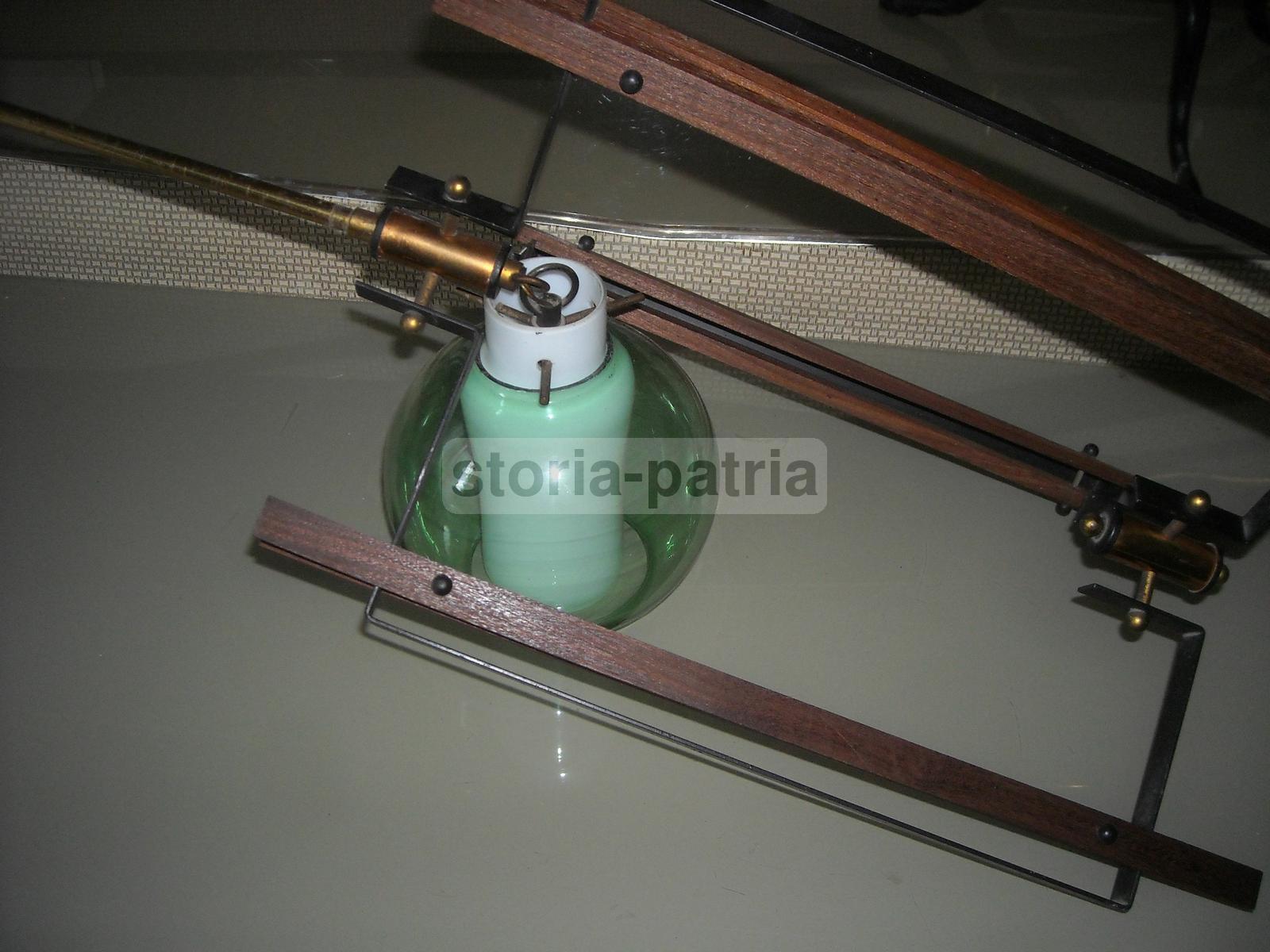 Inusuale Artistica Lampada, Modernariato, Design, Legno Vetro, Decorativo, Utilissimo immagine 8