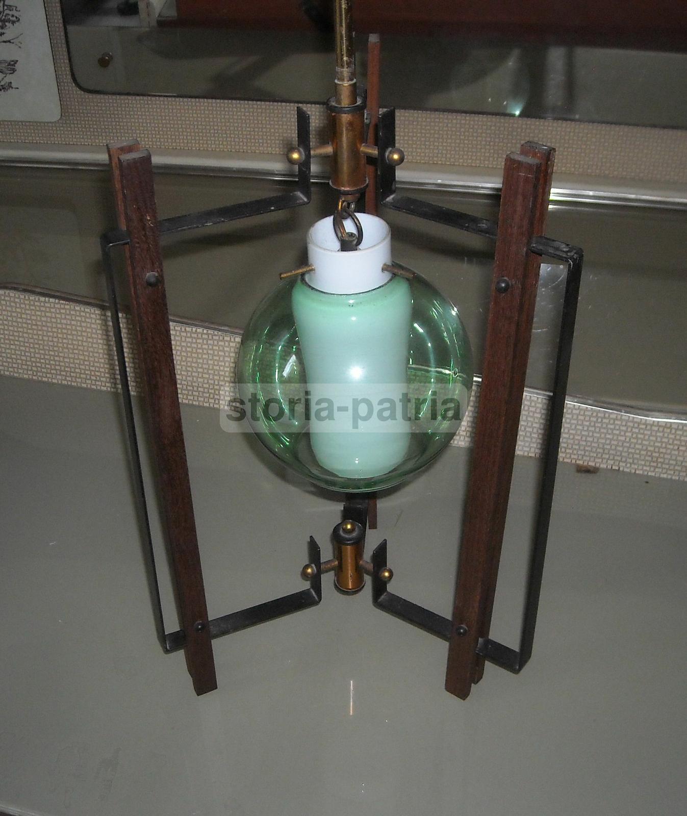 Inusuale Artistica Lampada, Modernariato, Design, Legno Vetro, Decorativo, Utilissimo immagine 9