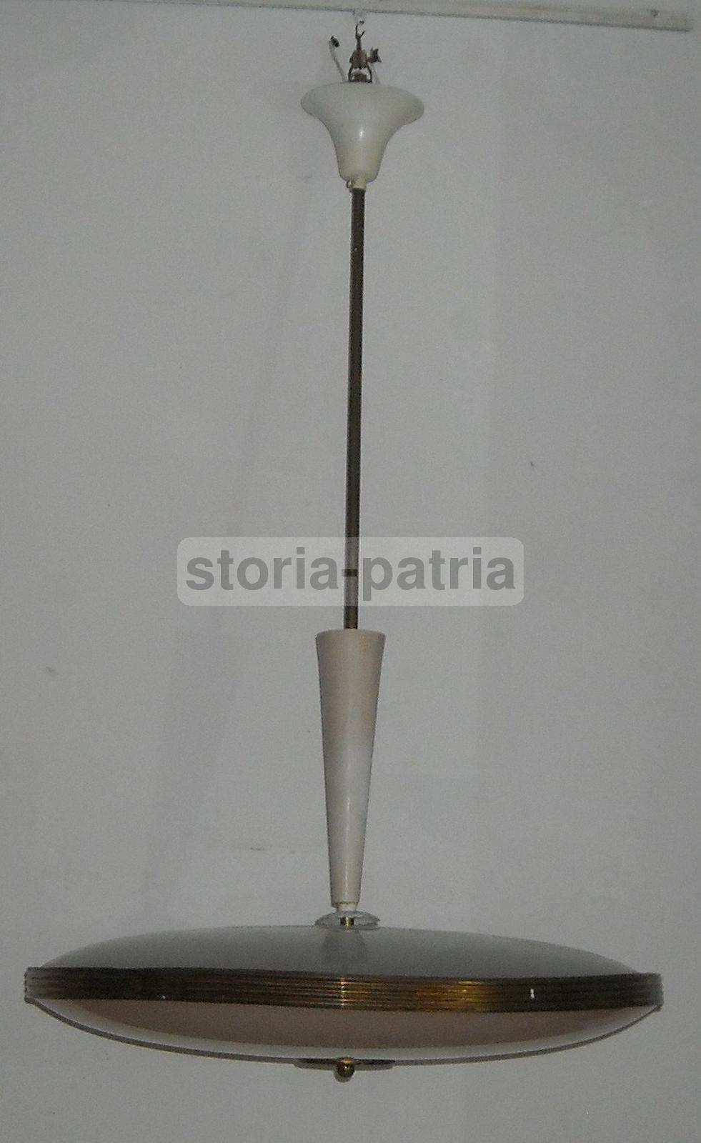 Modernariato, Design, Arti Decorative Del 900, Lampadario d'Epoca, Utile, Con Vetri immagine 1