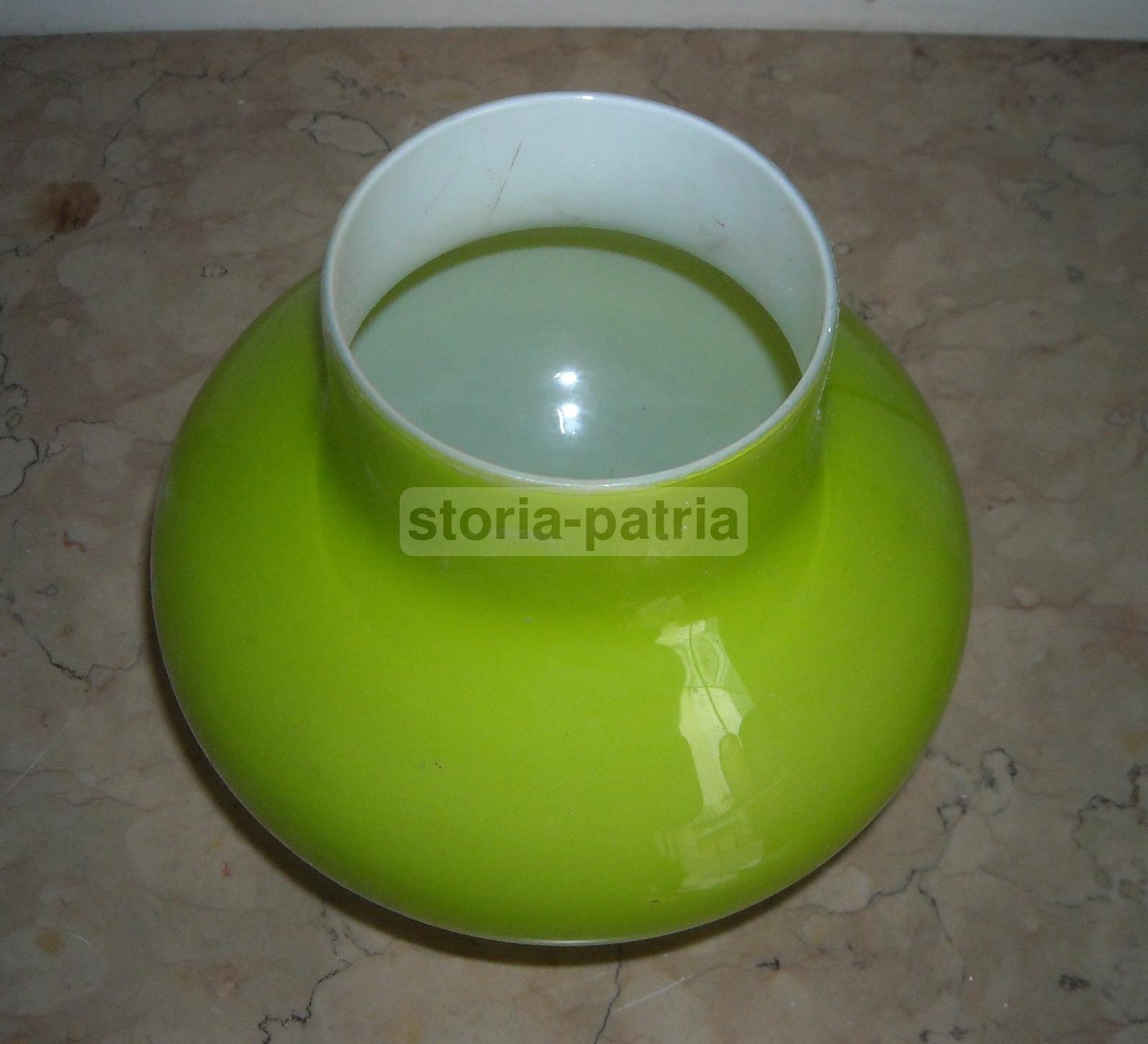 Modernariato, Design, Coppa Per Lampada O Lampadario, Vetro d'Epoca, Opalescente immagine 2