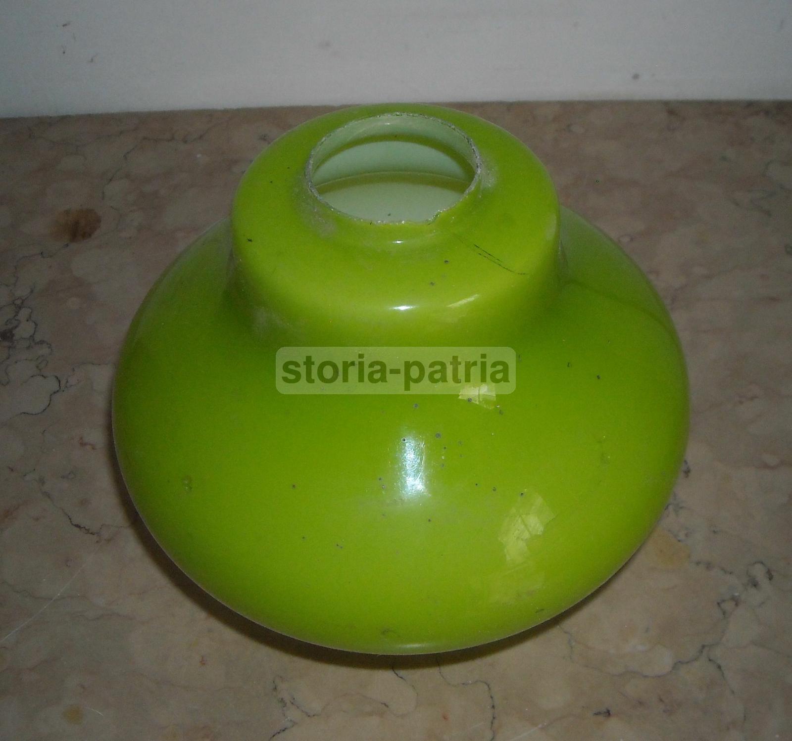 Modernariato, Design, Coppa Per Lampada O Lampadario, Vetro d'Epoca, Opalescente immagine 3