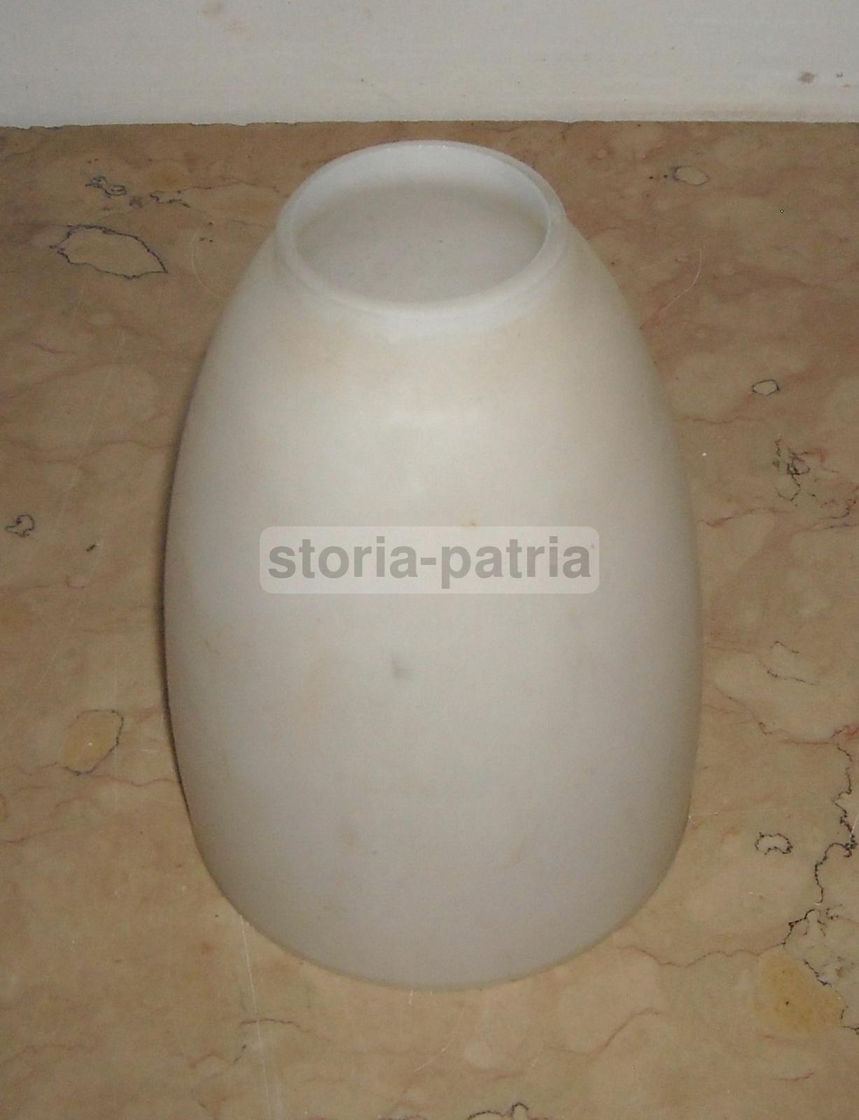 Modernariato, Design, Coppa Per Lampada, Vetro Opalescente Bianco, d'Epoca, Conica immagine 1