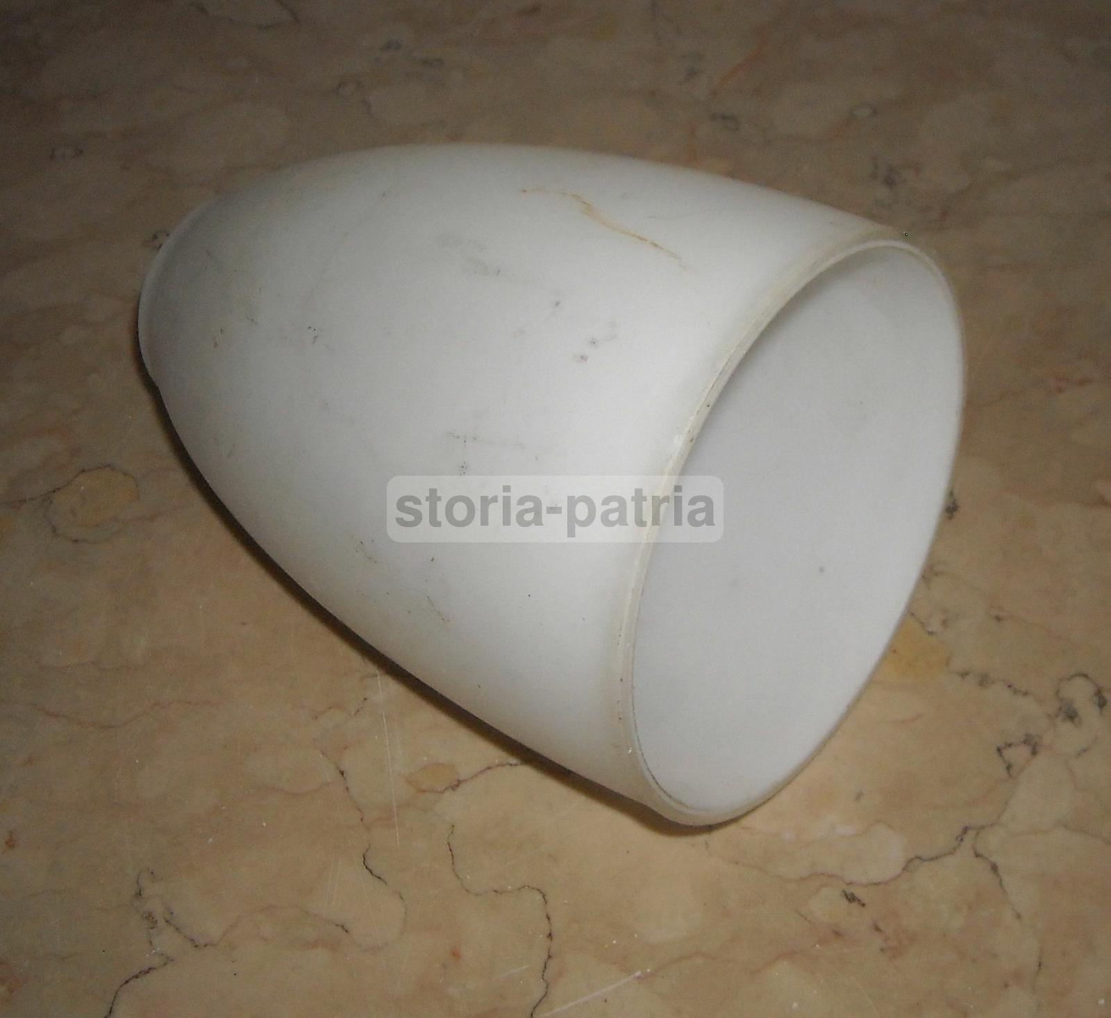 Modernariato, Design, Coppa Per Lampada, Vetro Opalescente Bianco, d'Epoca, Conica immagine 2