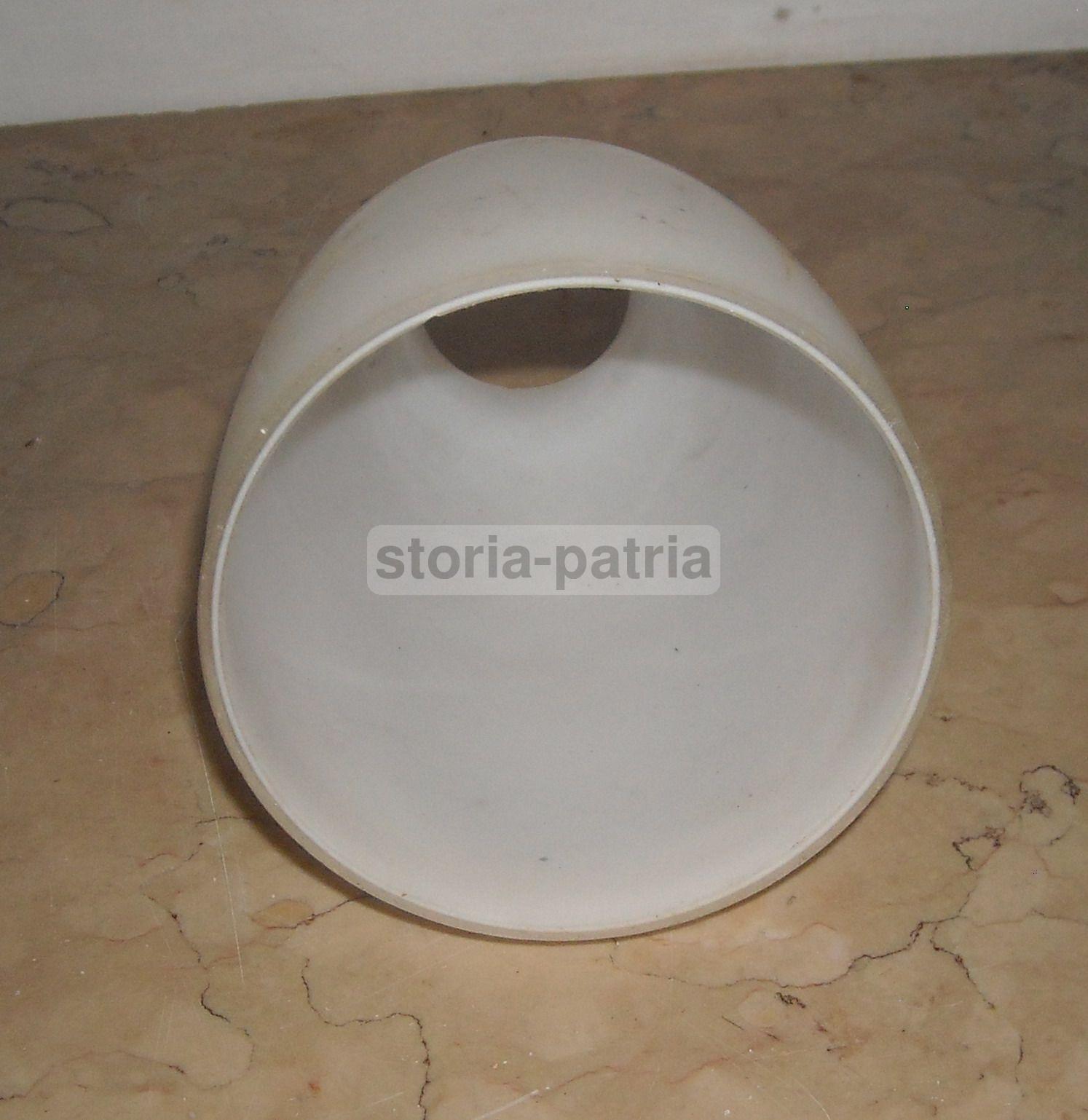 Modernariato, Design, Coppa Per Lampada, Vetro Opalescente Bianco, d'Epoca, Conica immagine 3