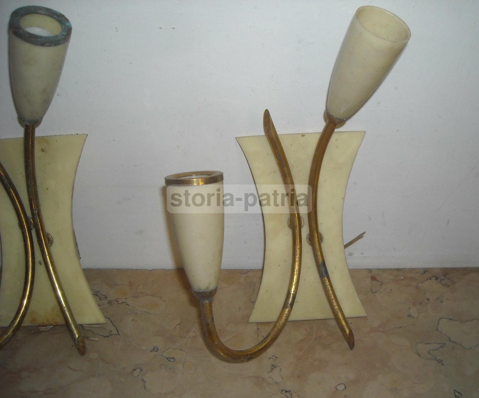 Modernariato, Design, Coppia Di Lampade Appliques, Inusuale Modellato, Decorative immagine 2