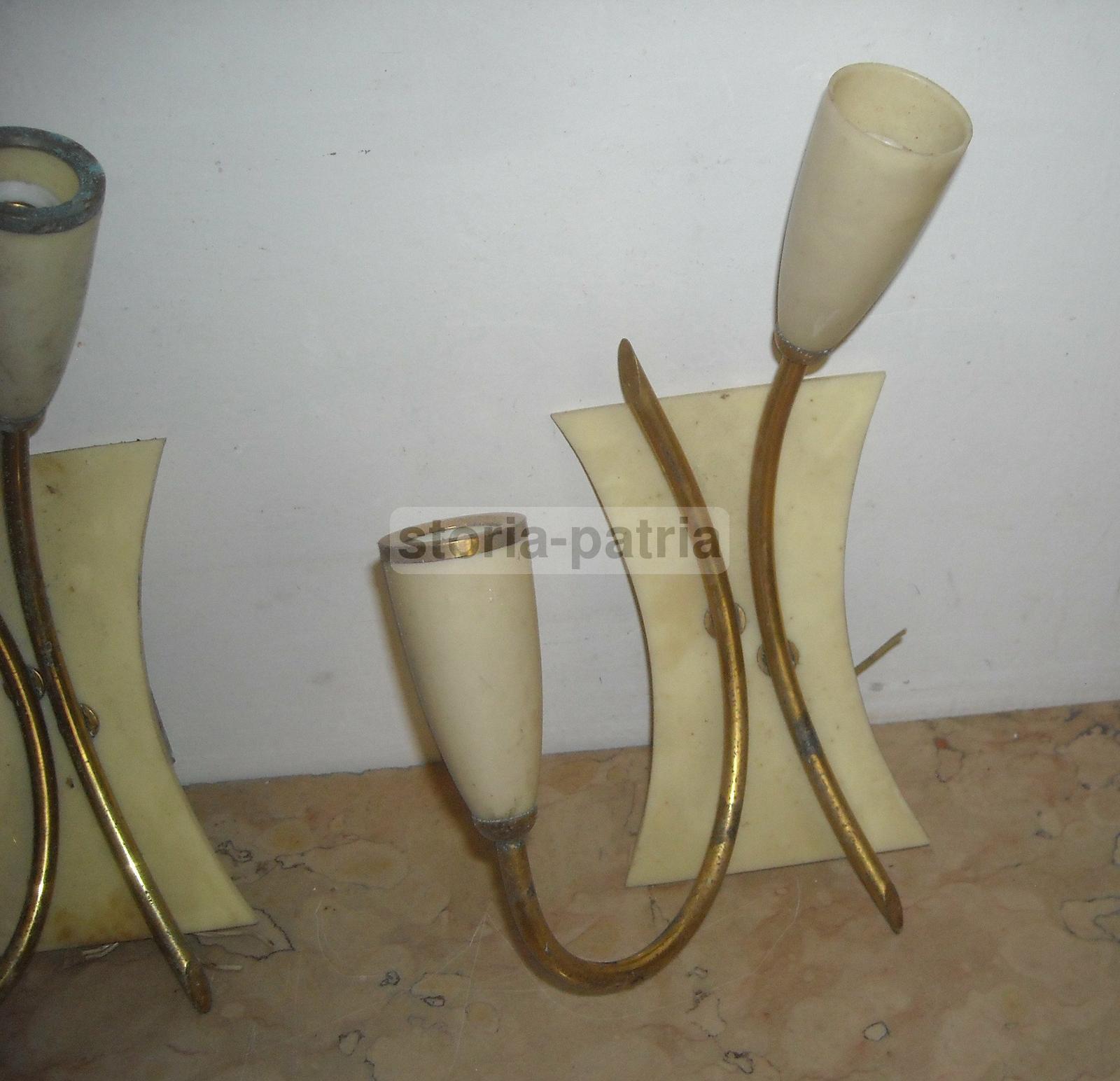 Modernariato, Design, Coppia Di Lampade Appliques, Inusuale Modellato, Decorative immagine 4