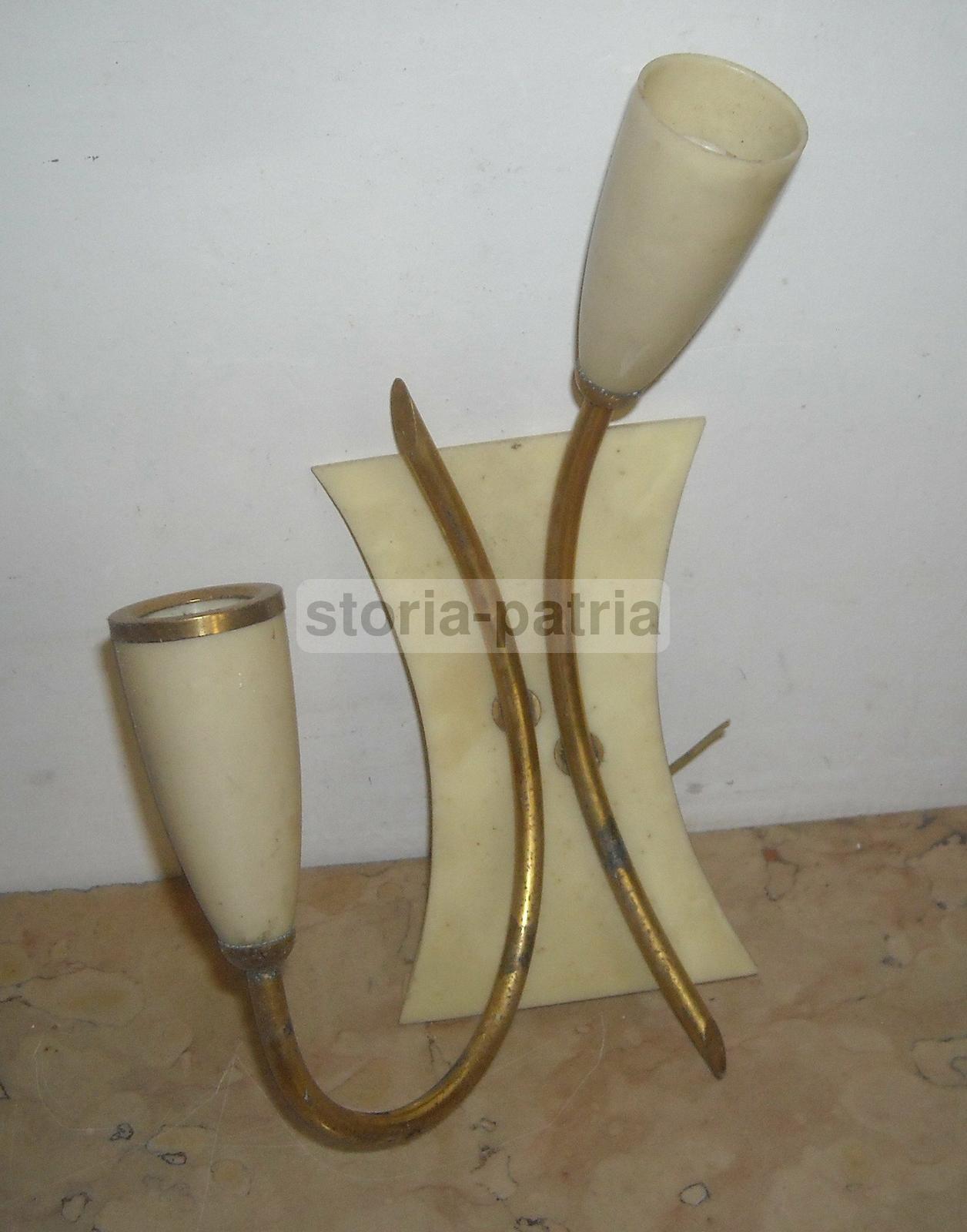 Modernariato, Design, Coppia Di Lampade Appliques, Inusuale Modellato, Decorative immagine 5