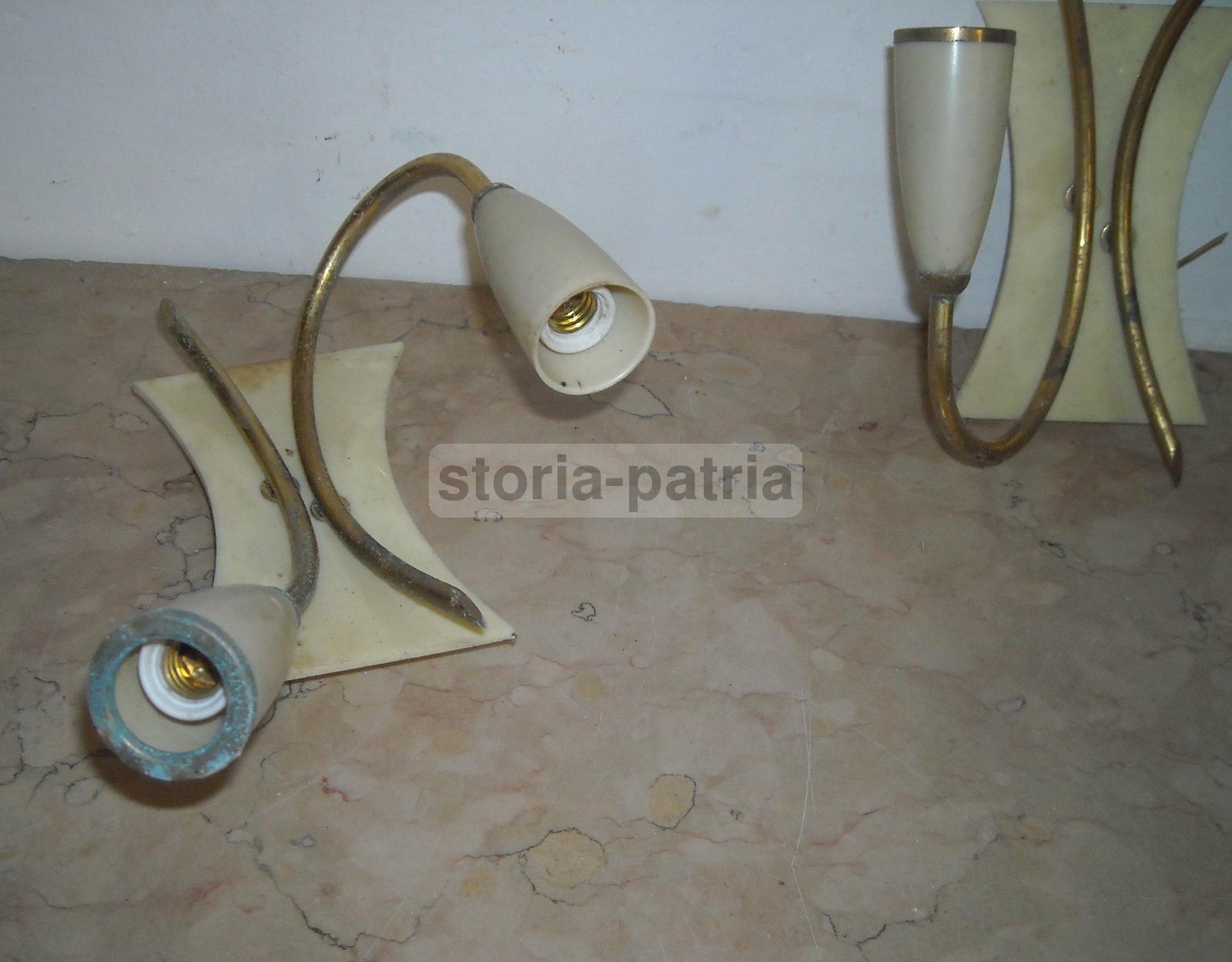 Modernariato, Design, Coppia Di Lampade Appliques, Inusuale Modellato, Decorative immagine 7