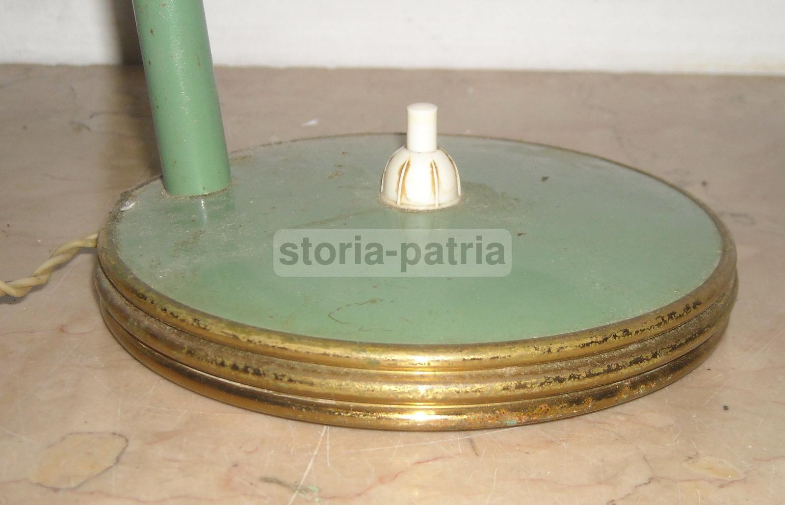 Modernariato, Design, Decorativa Lampada d'Epoca, Laccata Verde, Utile Per Scrittoio immagine 3