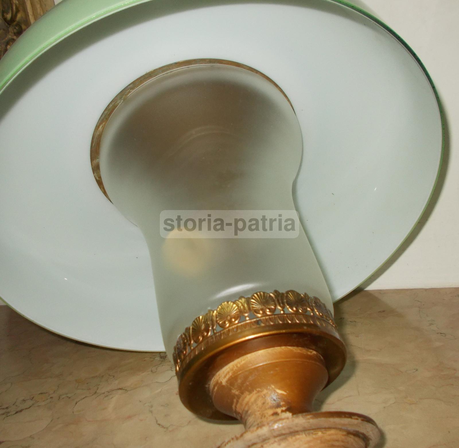 Modernariato, Design, Decorativo Complemento Darredo, Utile Lampadario, Vetro Legno immagine 5