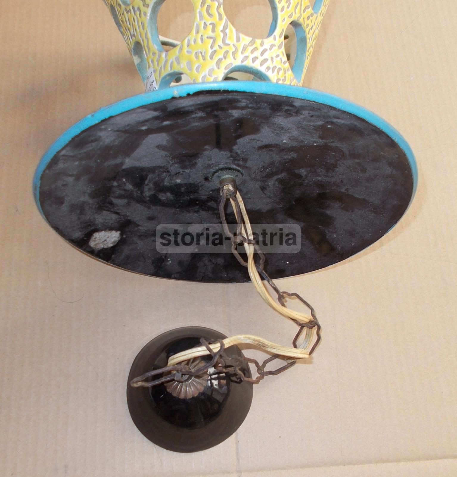 Modernariato, Design, Inusuale Artistico Lampadario, Ceramica, Da Collezione, Utile immagine 4