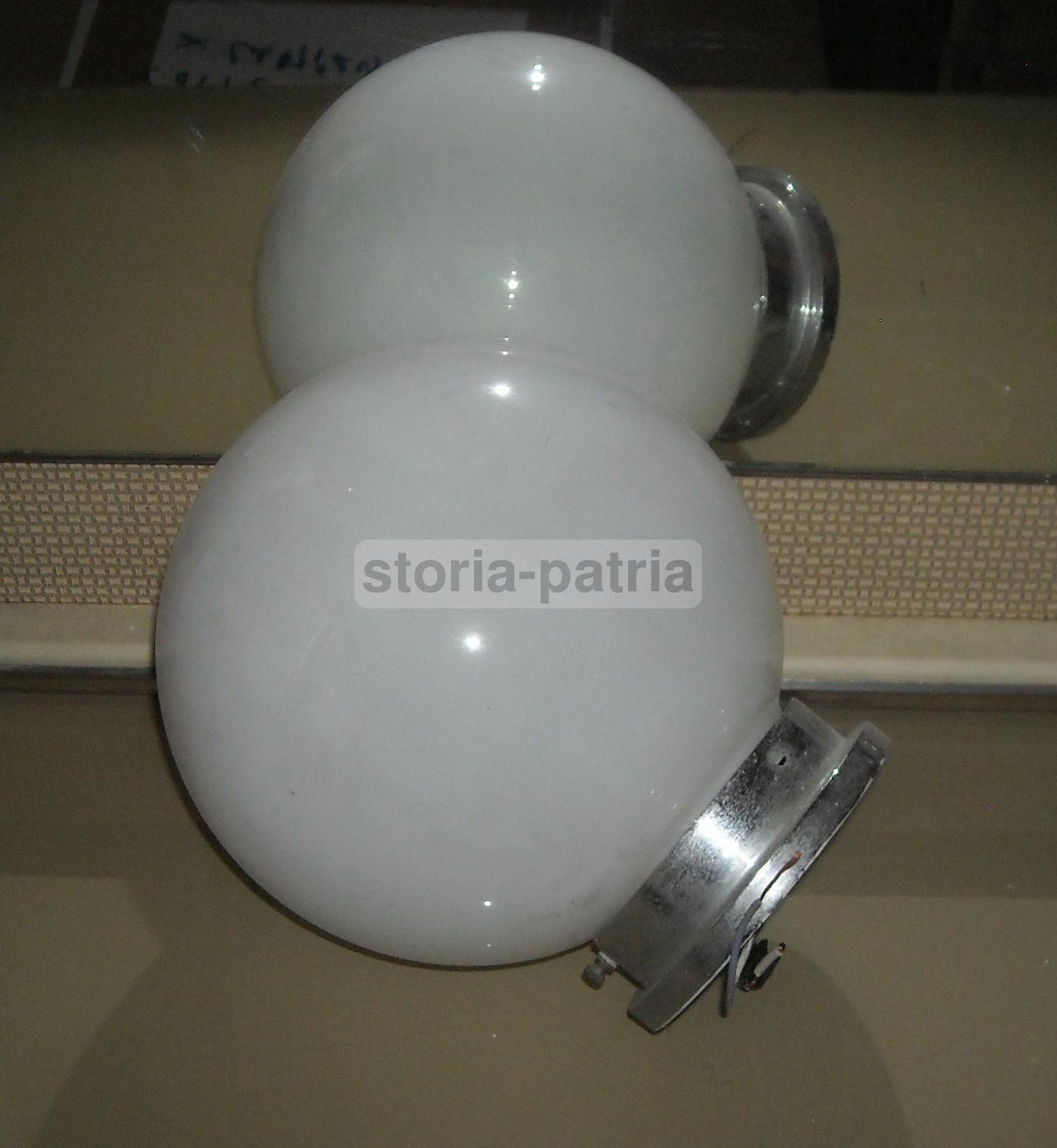 Modernariato, Design, Lampada Da Parete, Applique, Plafoniera, Globo Vitreo Bianco immagine 2