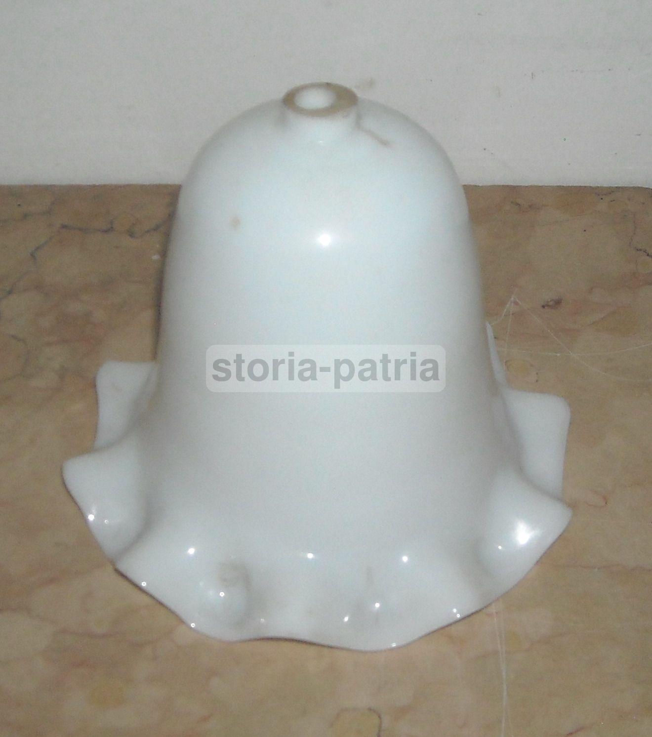 Pregevole Coppa Per Lampada O Lampadario, Decorativo Vetro d'Epoca, Bianca, Opale immagine 1