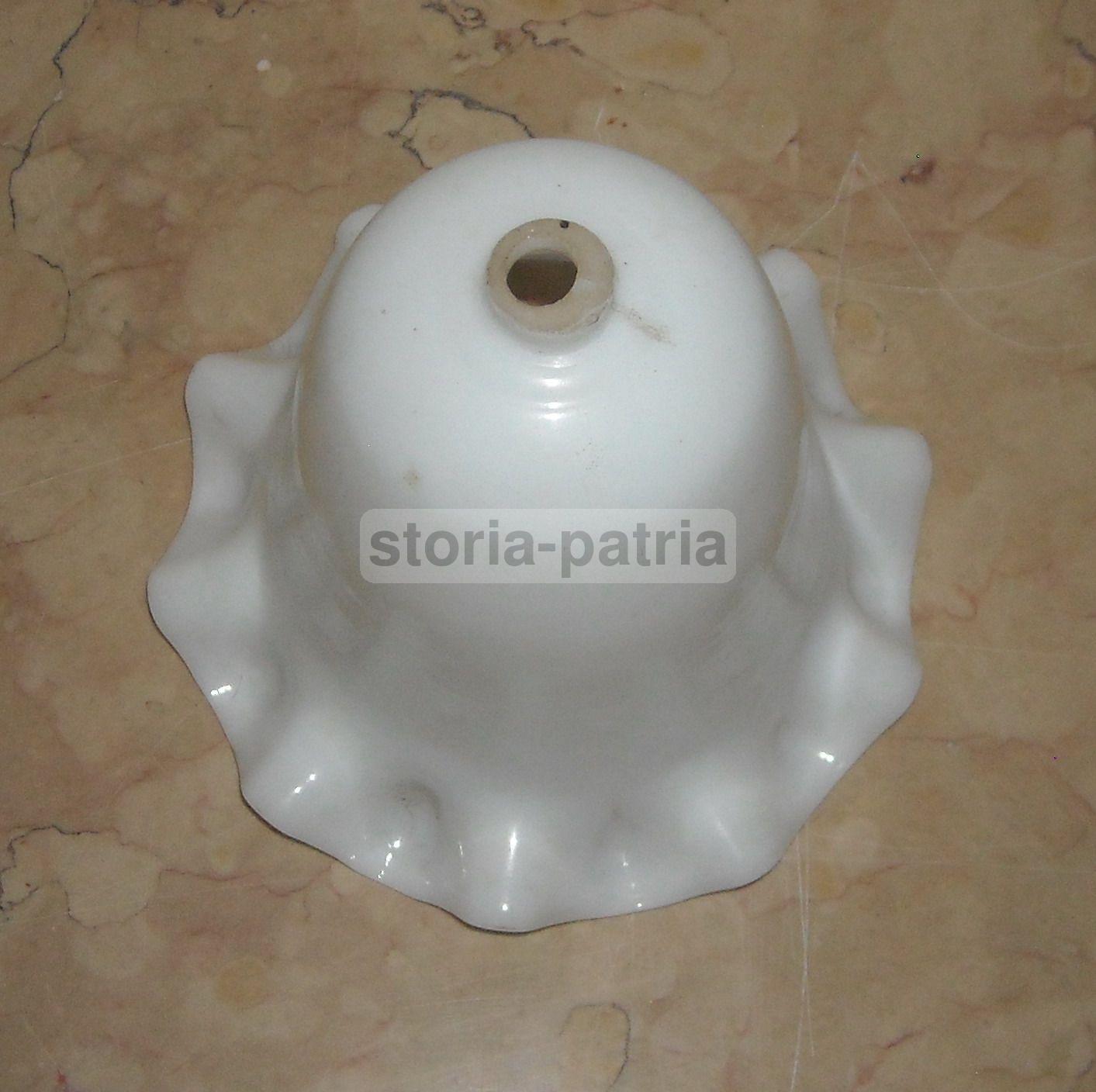 Pregevole Coppa Per Lampada O Lampadario, Decorativo Vetro d'Epoca, Bianca, Opale immagine 2