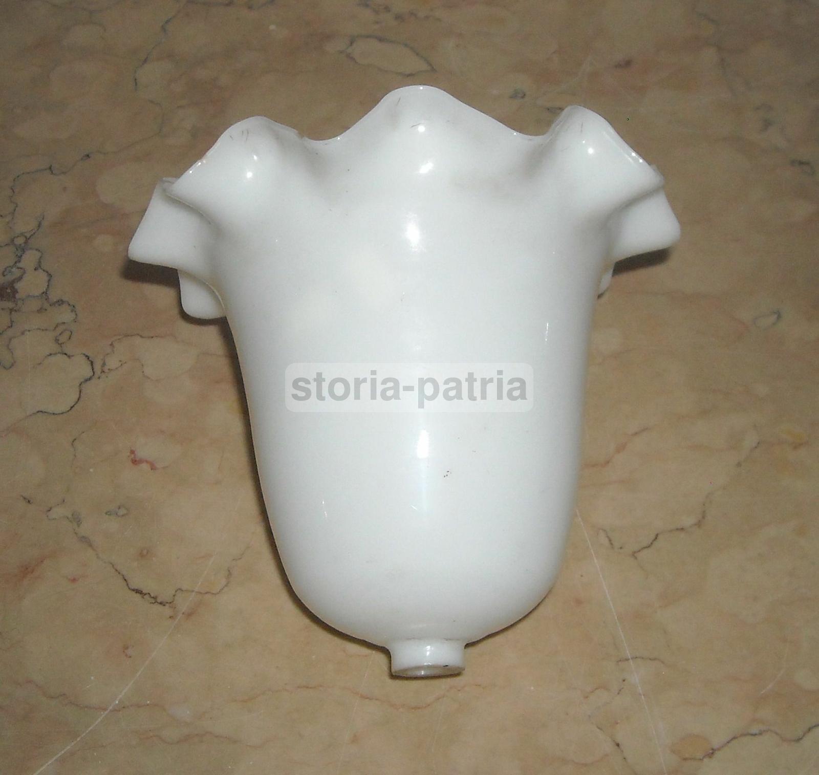 Pregevole Coppa Per Lampada O Lampadario, Decorativo Vetro d'Epoca, Bianca, Opale immagine 4
