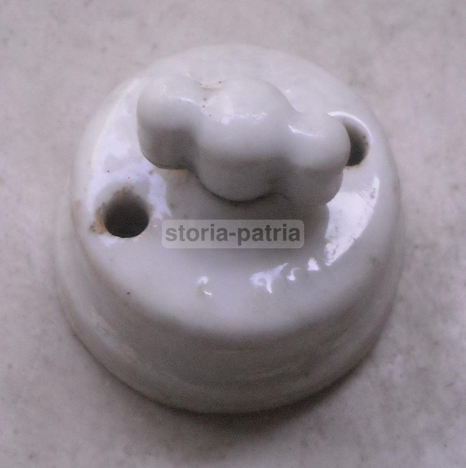 Tecnica, Elettricita, Antico Interruttore Elettrico, Porcellana Bianca, Decorativo immagine 1