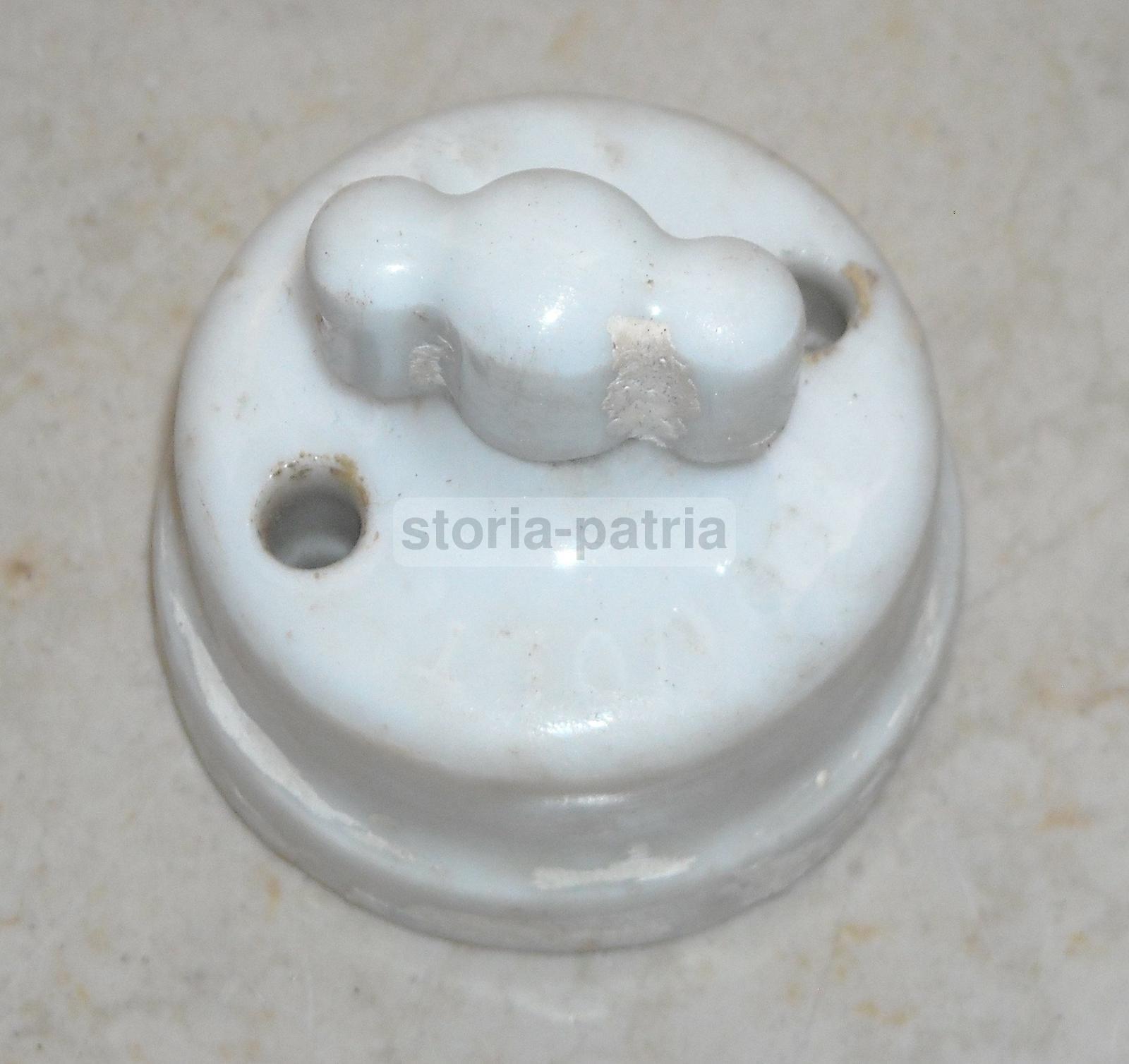Tecnica, Elettricita, Antico Interruttore Elettrico, Porcellana Bianca, Decorativo immagine 2